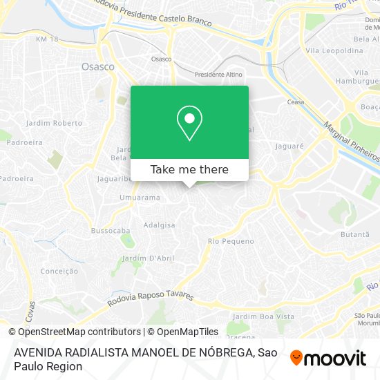 AVENIDA RADIALISTA MANOEL DE NÓBREGA map