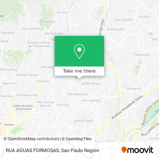 Mapa RUA AGUAS FORMOSAS