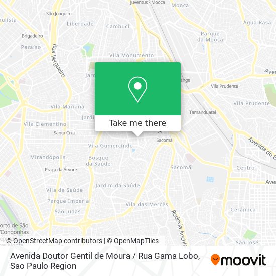 Mapa Avenida Doutor Gentil de Moura / Rua Gama Lobo