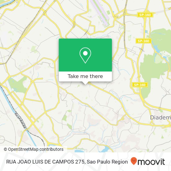 Mapa RUA JOAO LUIS DE CAMPOS 275