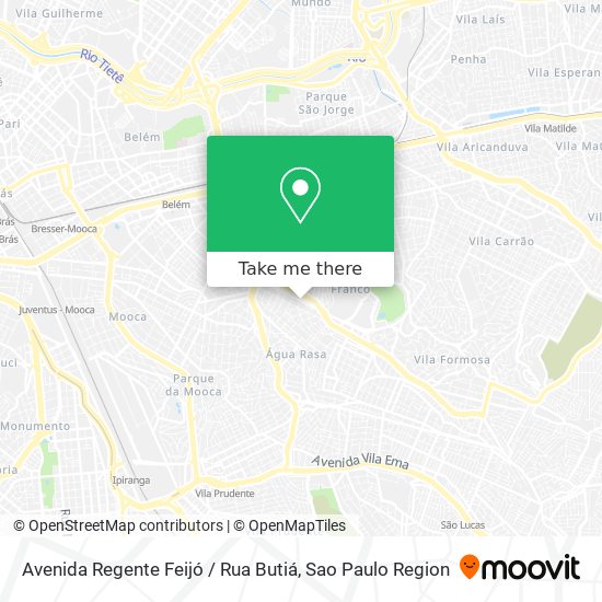 Avenida Regente Feijó / Rua Butiá map