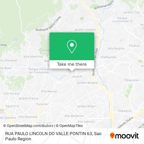 Mapa RUA PAULO LINCOLN DO VALLE PONTIN 63