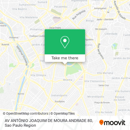 Mapa AV ANTÔNIO JOAQUIM DE MOURA ANDRADE 80