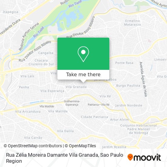 Rua Zélia Moreira Damante   Vila Granada map