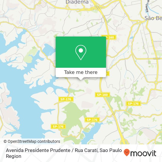Mapa Avenida Presidente Prudente / Rua Caratí