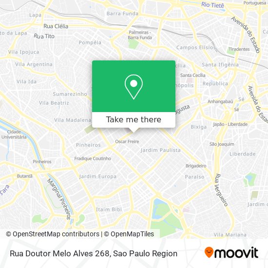 Mapa Rua Doutor Melo Alves 268