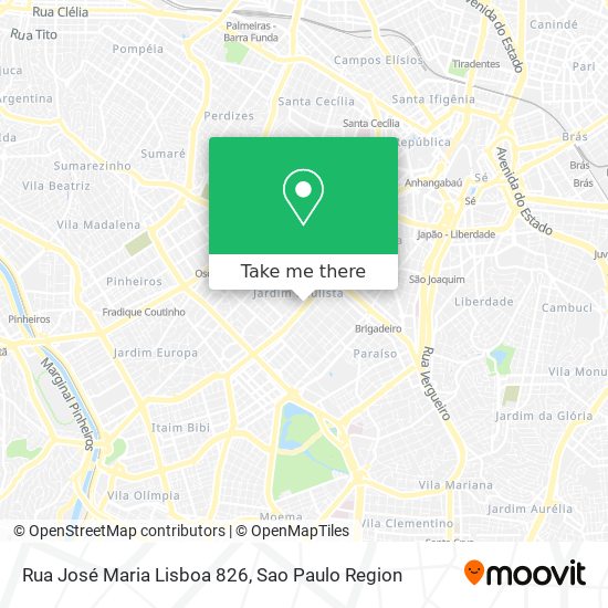 Mapa Rua José Maria Lisboa 826