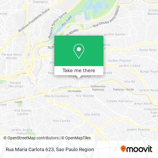 Mapa Rua Maria Carlota 623