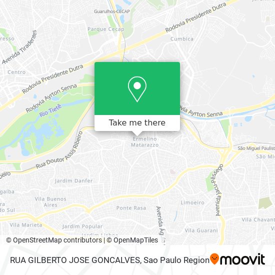 Mapa RUA GILBERTO JOSE GONCALVES