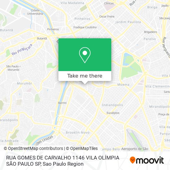 Mapa RUA GOMES DE CARVALHO   1146  VILA OLÍMPIA   SÃO PAULO SP