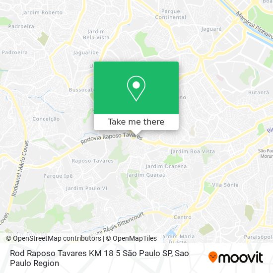 Mapa Rod  Raposo Tavares KM 18 5  São Paulo   SP