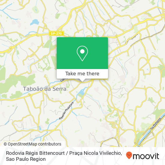 Mapa Rodovia Régis Bittencourt / Praça Nicola Vivilechio