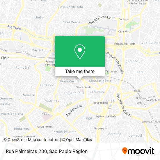 Mapa Rua Palmeiras 230