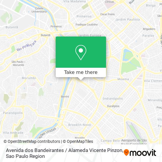 Mapa Avenida dos Bandeirantes / Alameda Vicente Pinzon