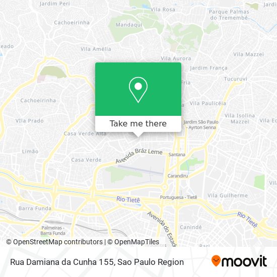 Mapa Rua Damiana da Cunha 155