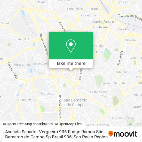 Avenida Senador Vergueiro  936   Rudge Ramos  São Bernardo do Campo   Sp  Brasil 936 map