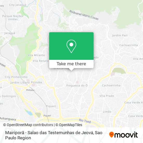 Mapa Mairiporã - Salao das Testemunhas de Jeová