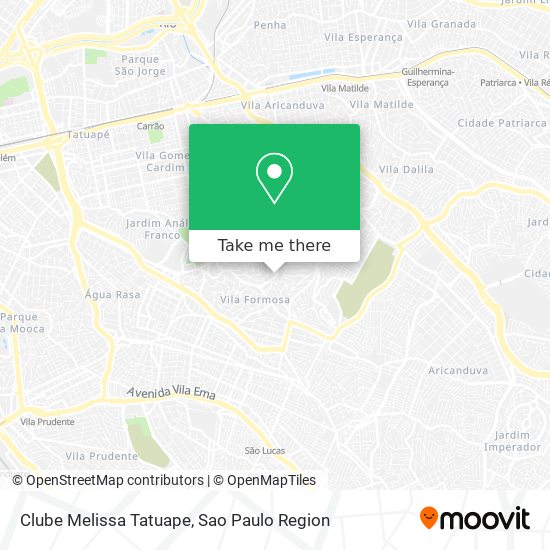 Clube Melissa Tatuape map