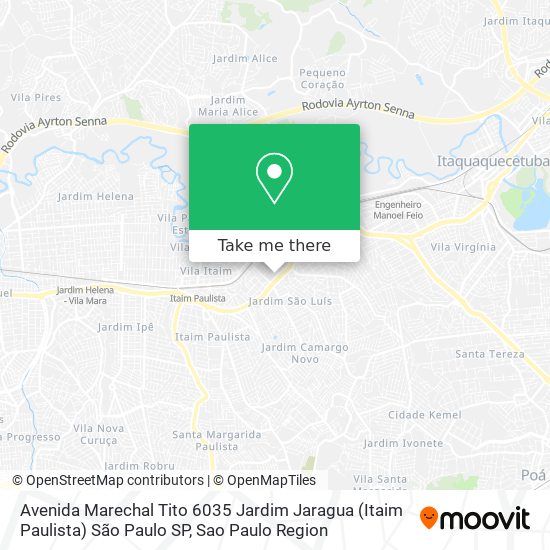 Avenida Marechal Tito  6035   Jardim Jaragua (Itaim Paulista)  São Paulo   SP map