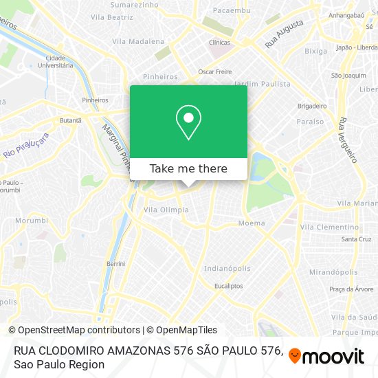 RUA CLODOMIRO AMAZONAS  576 SÃO PAULO 576 map