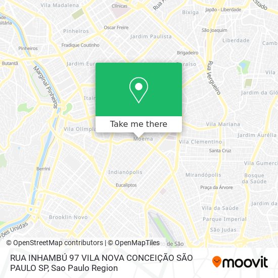 Mapa RUA INHAMBÚ  97 VILA NOVA CONCEIÇÃO  SÃO PAULO SP