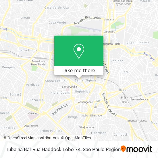 Mapa Tubaina Bar Rua Haddock Lobo 74