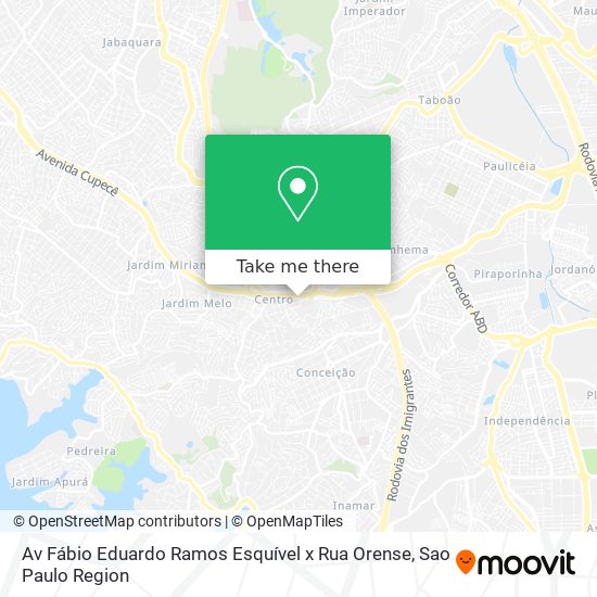 Mapa Av  Fábio Eduardo Ramos Esquível x Rua Orense