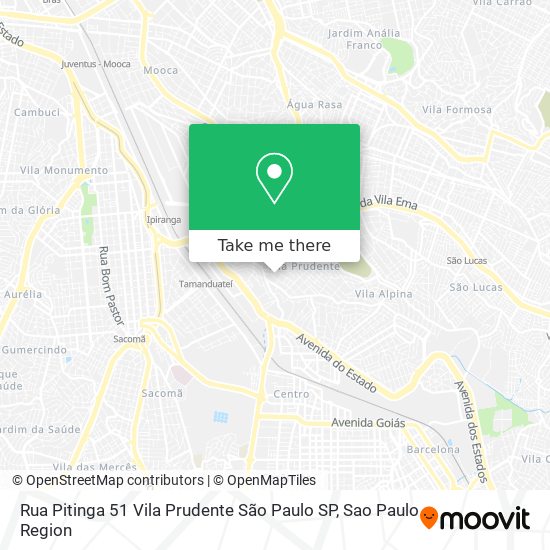 Rua Pitinga  51   Vila Prudente   São Paulo   SP map
