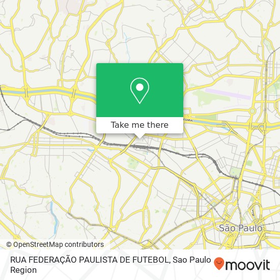 Mapa RUA FEDERAÇÃO PAULISTA DE FUTEBOL