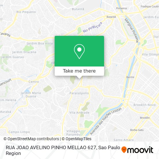 RUA JOAO AVELINO PINHO MELLAO 627 map