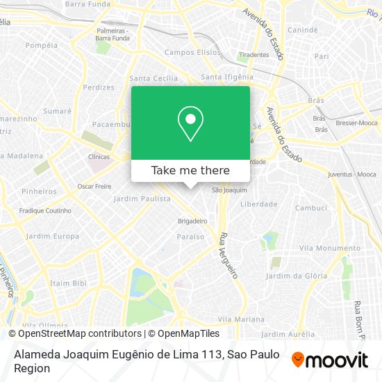 Mapa Alameda Joaquim Eugênio de Lima 113