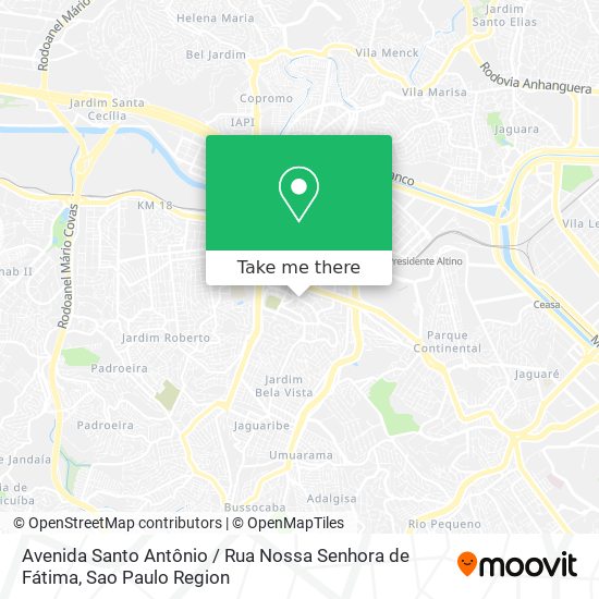 Avenida Santo Antônio / Rua Nossa Senhora de Fátima map