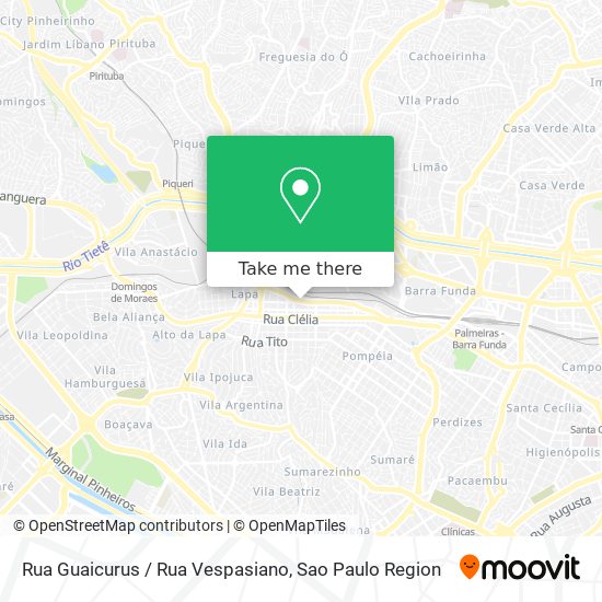 Mapa Rua Guaicurus / Rua Vespasiano