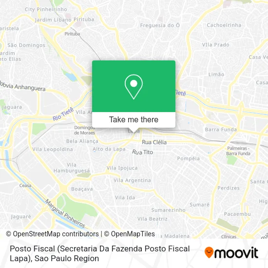 Posto Fiscal (Secretaria Da Fazenda Posto Fiscal Lapa) map