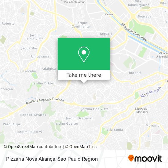 Mapa Pizzaria Nova Aliança