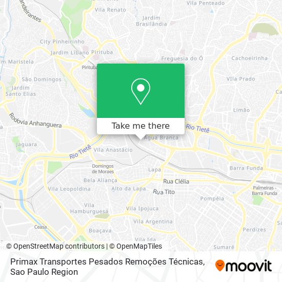 Mapa Primax Transportes Pesados Remoções Técnicas