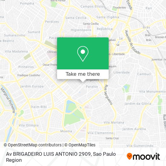 Mapa Av BRIGADEIRO LUIS ANTONIO 2909