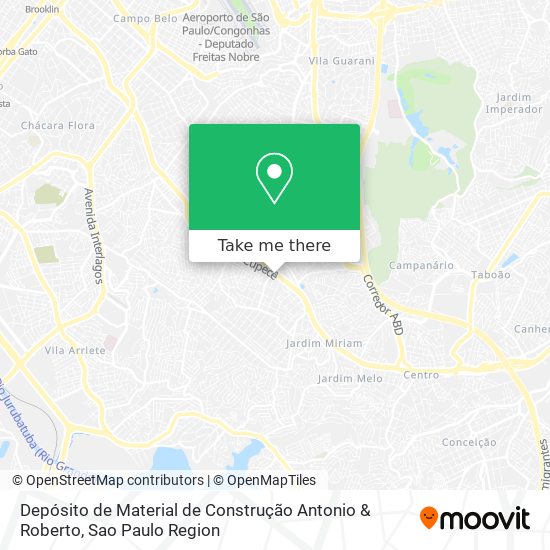 Mapa Depósito de Material de Construção Antonio & Roberto