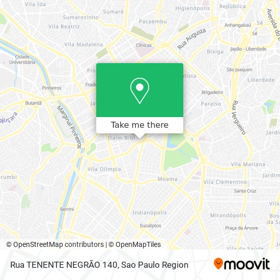 Mapa Rua TENENTE NEGRÃO 140