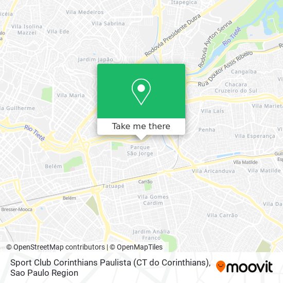 Mapa Sport Club Corinthians Paulista (CT do Corinthians)