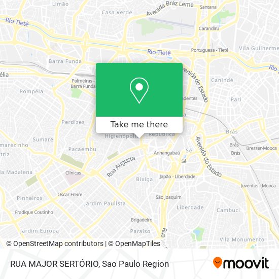 RUA MAJOR SERTÓRIO map
