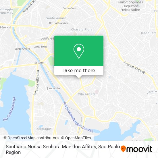 Mapa Santuario Nossa Senhora Mae dos Aflitos