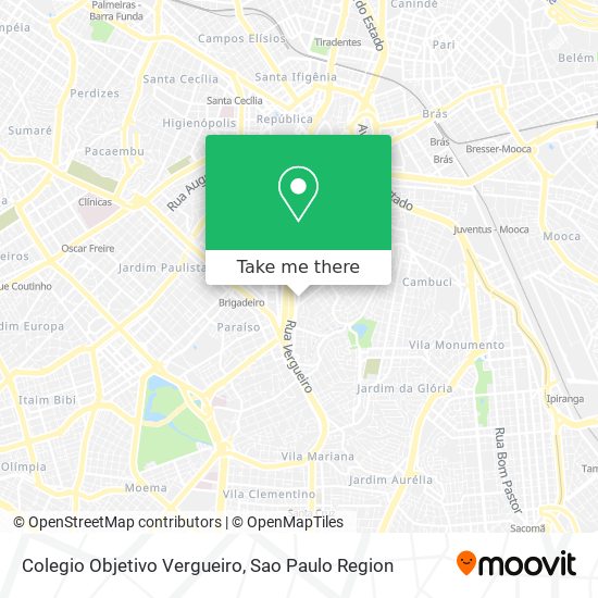 Colegio Objetivo Vergueiro map