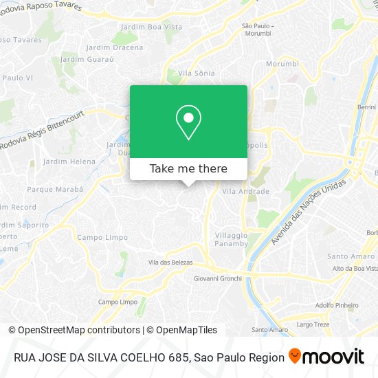 RUA JOSE DA SILVA COELHO 685 map