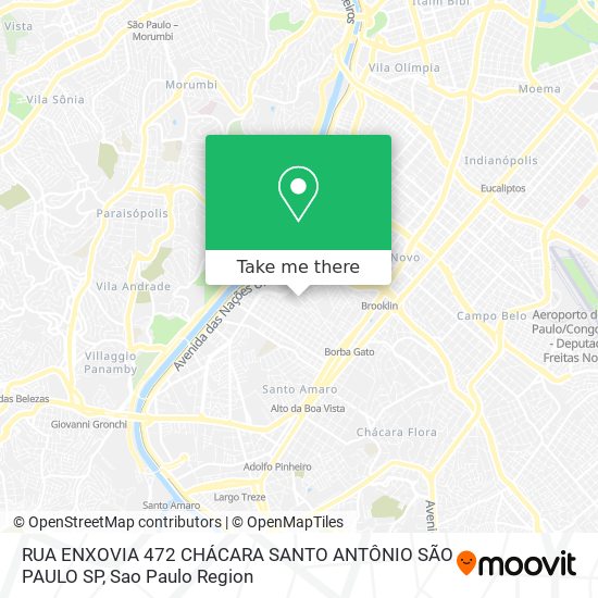 RUA ENXOVIA 472  CHÁCARA SANTO ANTÔNIO  SÃO PAULO SP map