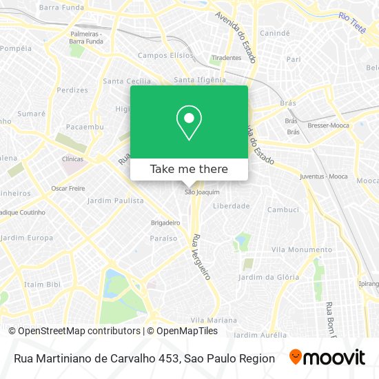 Mapa Rua Martiniano de Carvalho 453