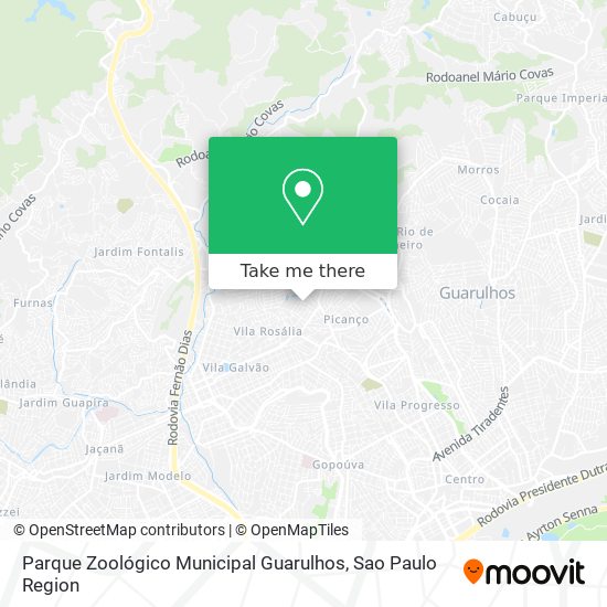 Parque Zoológico Municipal Guarulhos map