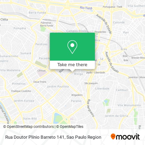 Mapa Rua Doutor Plínio Barreto 141