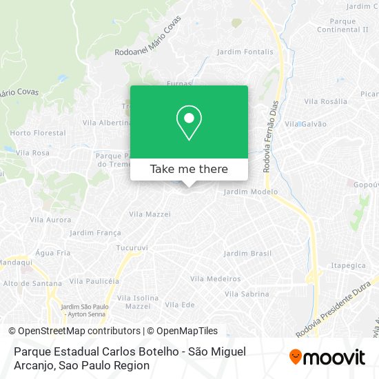Mapa Parque Estadual Carlos Botelho - São Miguel Arcanjo