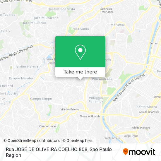 Mapa Rua JOSÉ DE OLIVEIRA COELHO 808